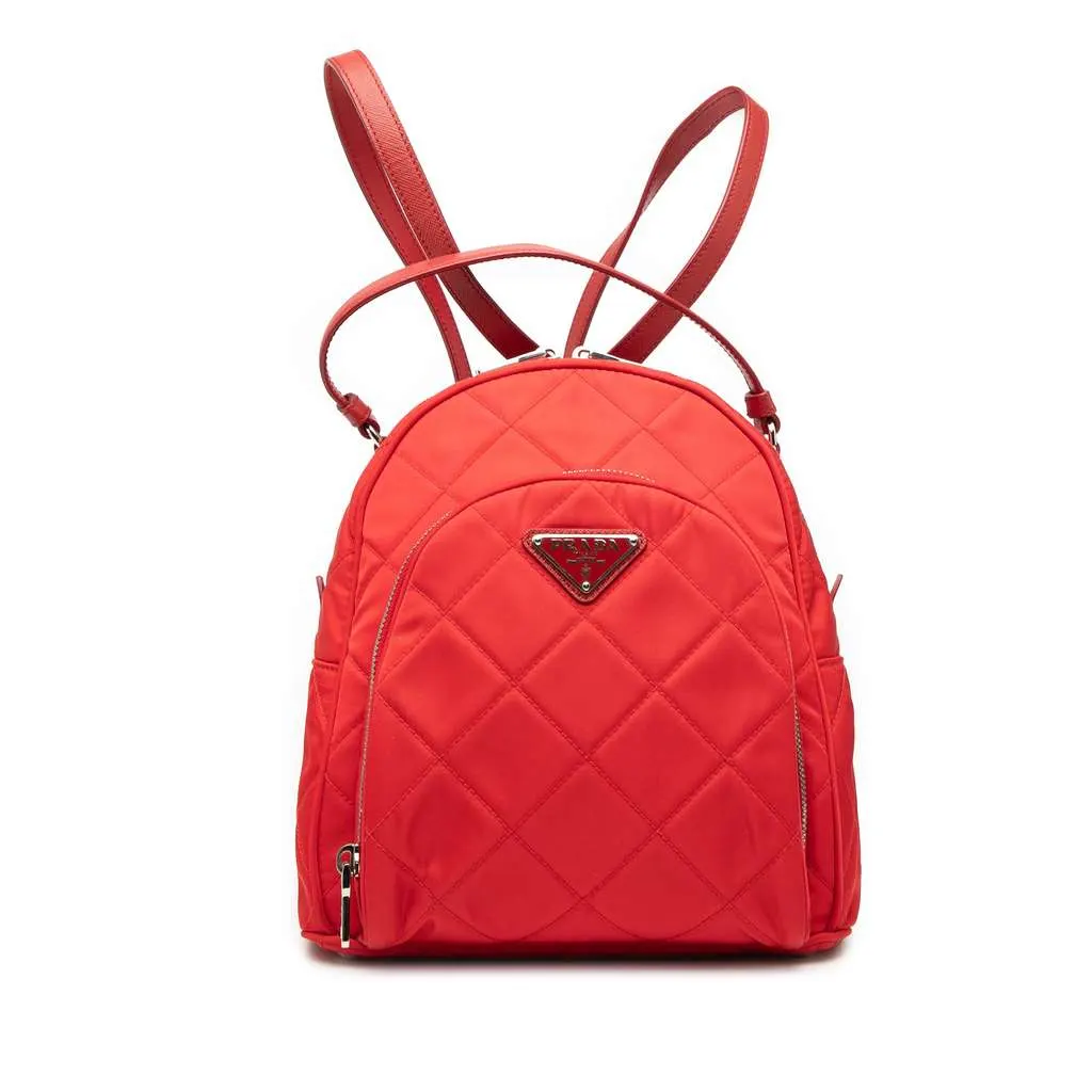 Prada Impuntu Tessuto Backpack Red Very good - Front View