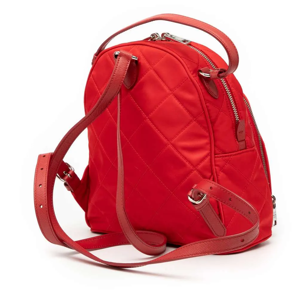 Prada Impuntu Tessuto Backpack Red Very good - Back View