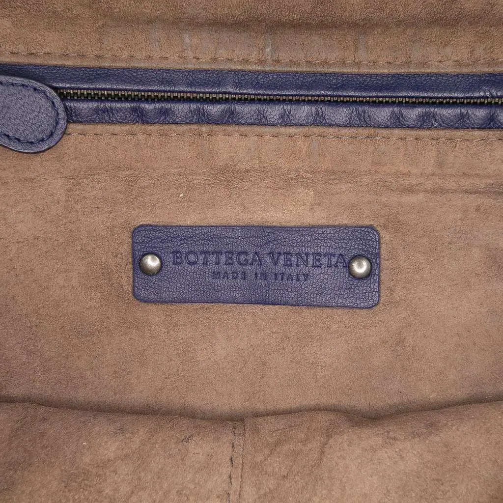 Bottega Veneta Nappa Intrecciato Nodini Crossbody Blue Leather Good - Box View