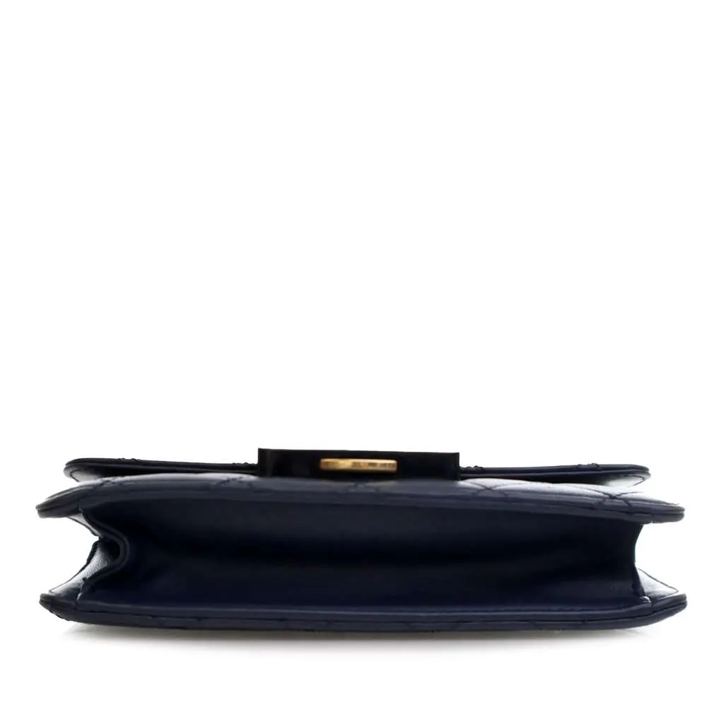 Chanel Mini Lambskin Beauty Lock Flap Blue Leather Good - Inside View