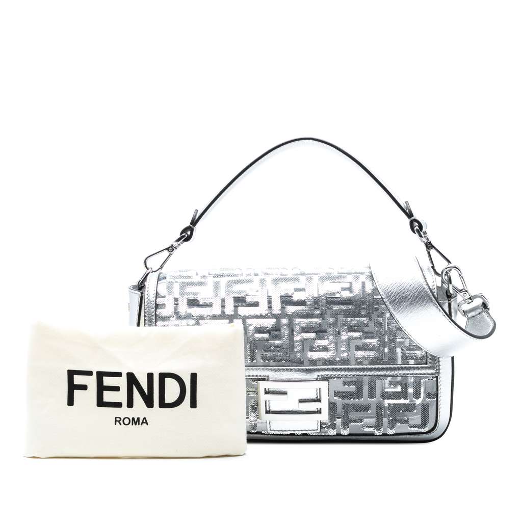 Fendi Nicki Minaj Medium Sequined PVC FF 1974 Baguette Satchel - Image 10