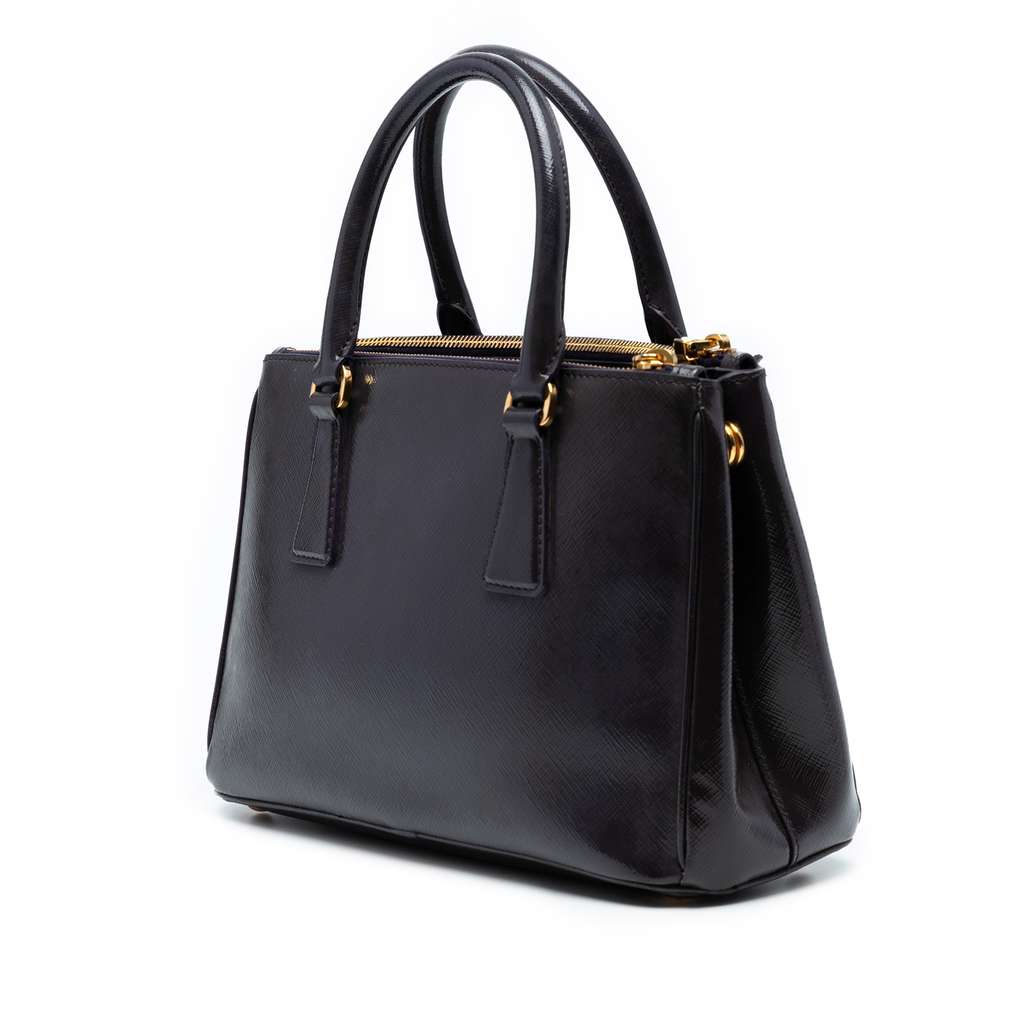 Prada Small Saffiano Vernice Galleria Double Zip Satchel - 2
