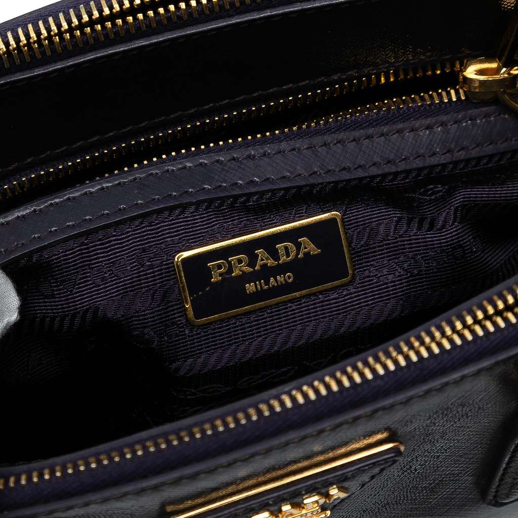 Prada Small Saffiano Vernice Galleria Double Zip Satchel - 5