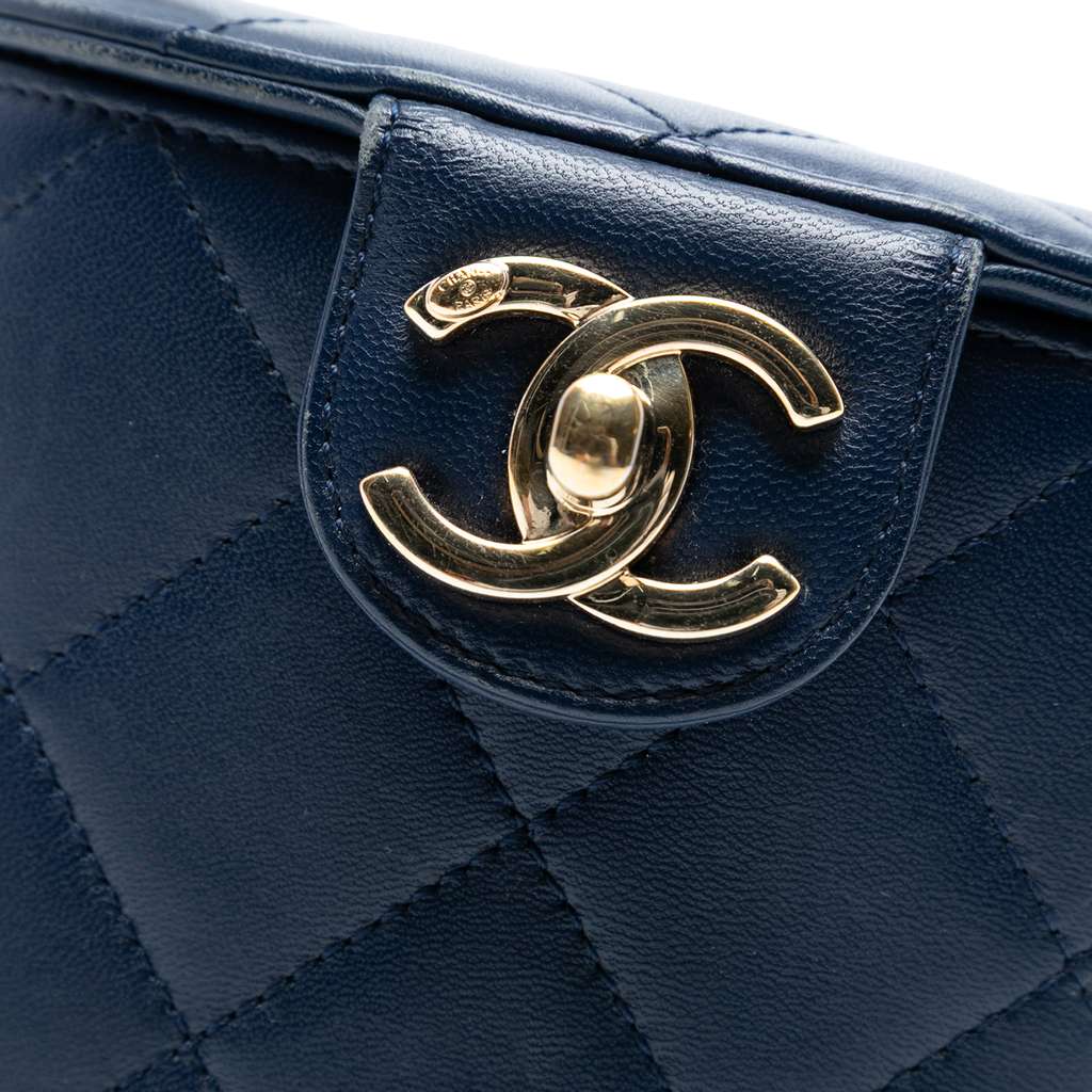 Chanel Small Quilted Lambskin Resin Elegant Chain Tubular Vanity Case - Detail 1