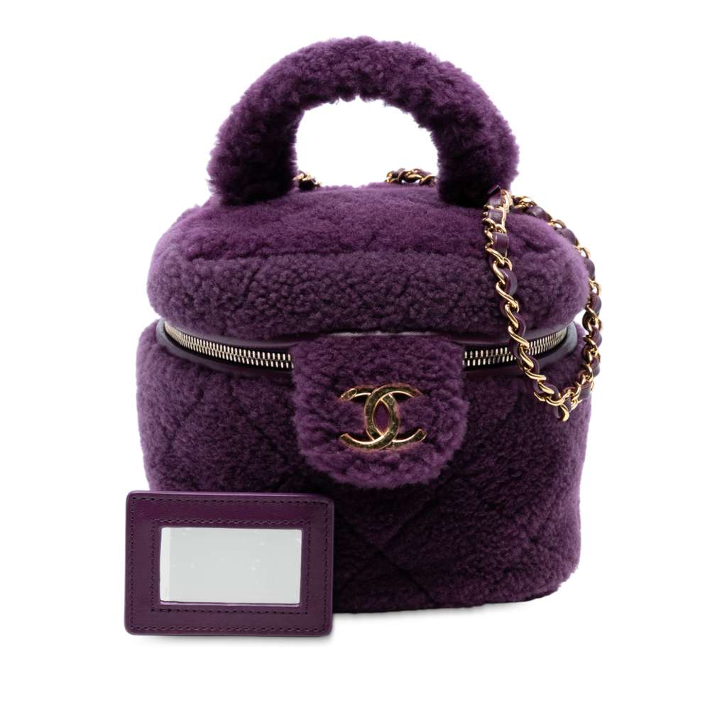 Chanel Small Quilted Shearling Vanity Case - Image 10