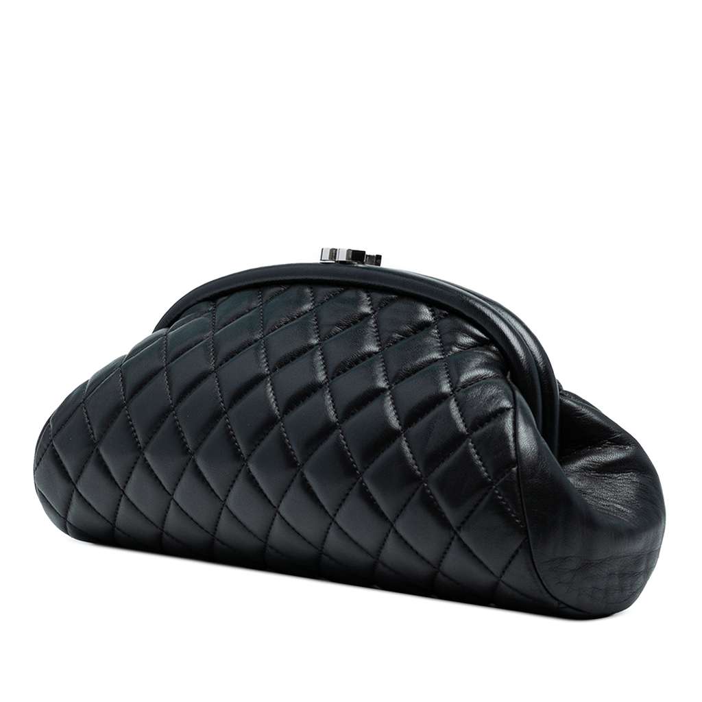 Chanel Quilted Lambskin Frame Clutch - Back view