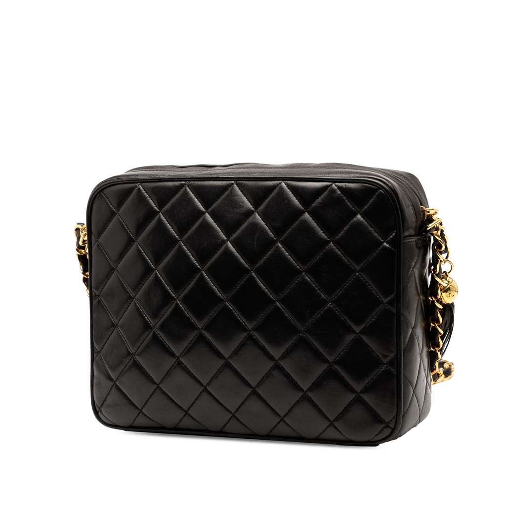 Chanel Small CC Quilted Lambskin Tassel Flap Camera Bag - Back view