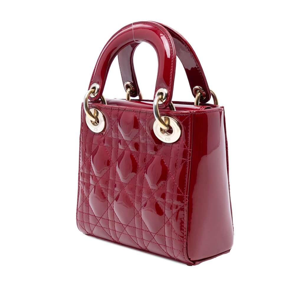 Dior Mini Patent Cannage Lady Dior - Back view