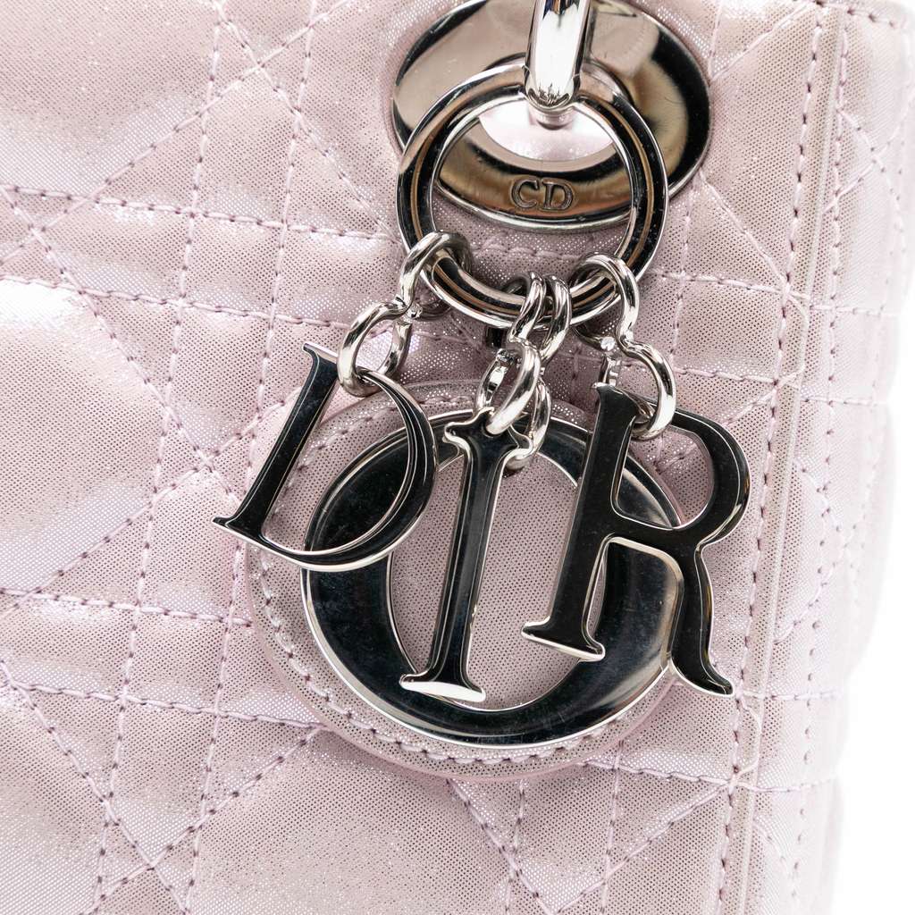 Dior Mini Iridescent Lambskin Cannage Lady Dior - Side view