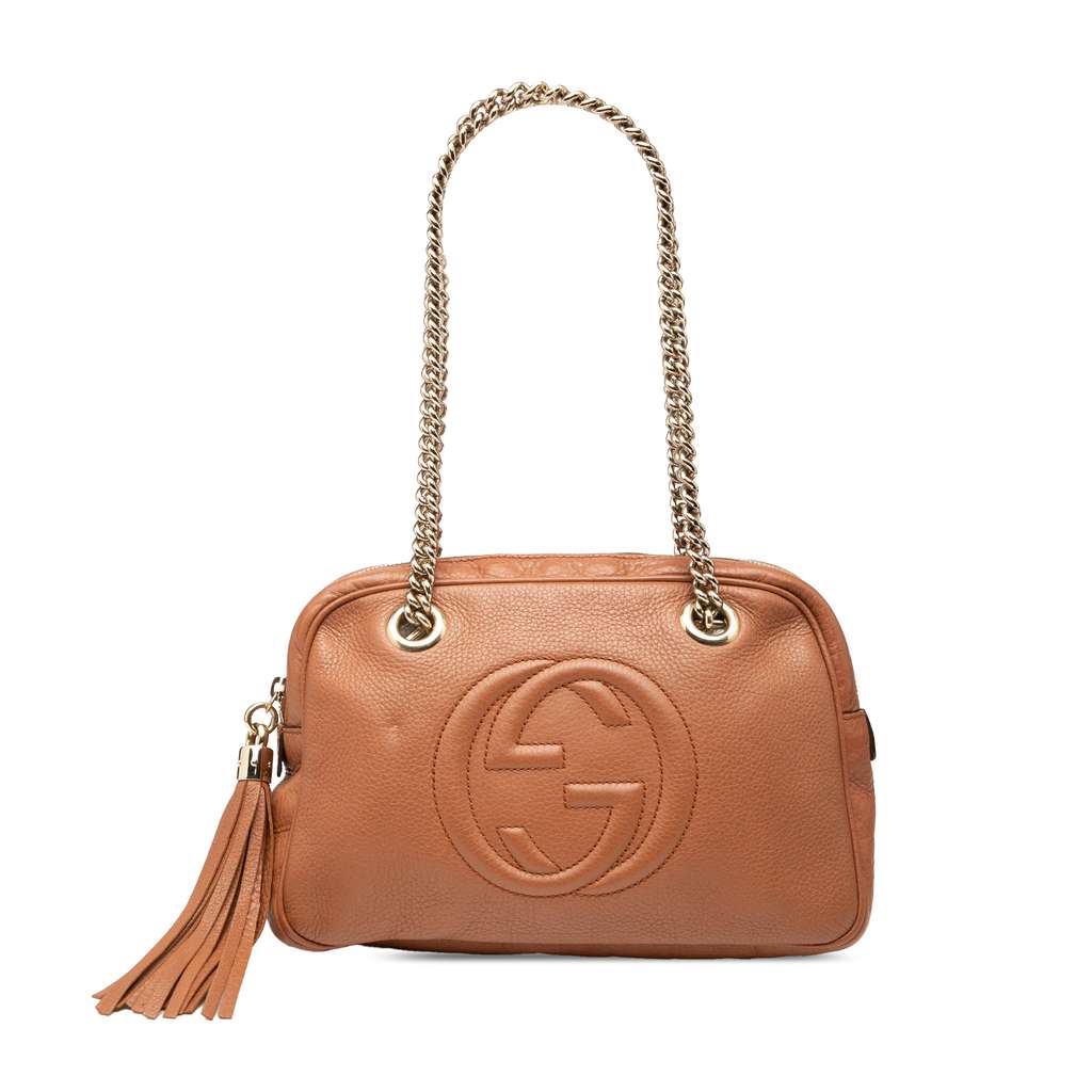 Gucci Pebbled Leather Soho Chain Zip Shoulder Bag