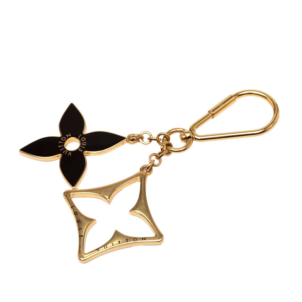 Louis Vuitton Gold Plated Enamel Puzzle Key Ring and Bag Charm