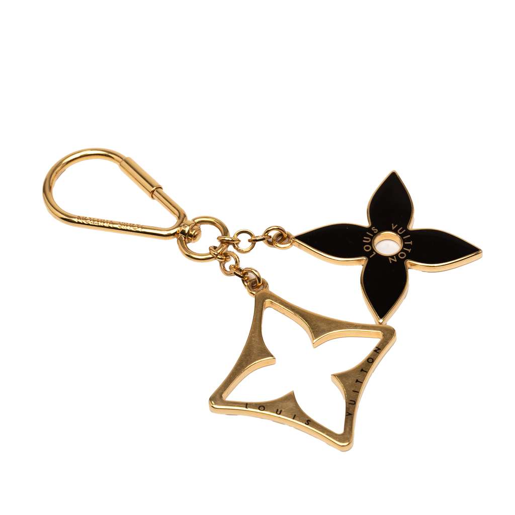 Louis Vuitton Gold Plated Enamel Puzzle Key Ring and Bag Charm - Back view