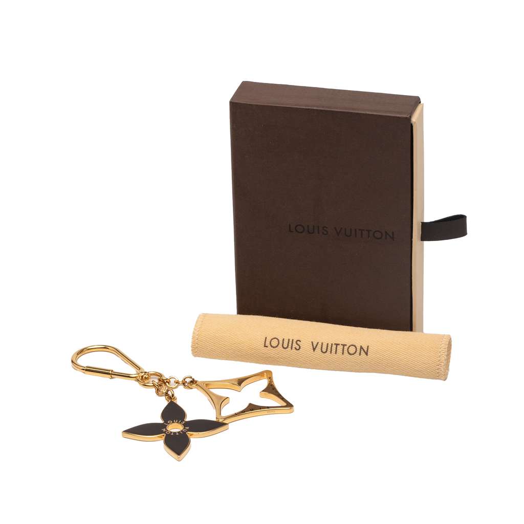 Louis Vuitton Gold Plated Enamel Puzzle Key Ring and Bag Charm - Side view