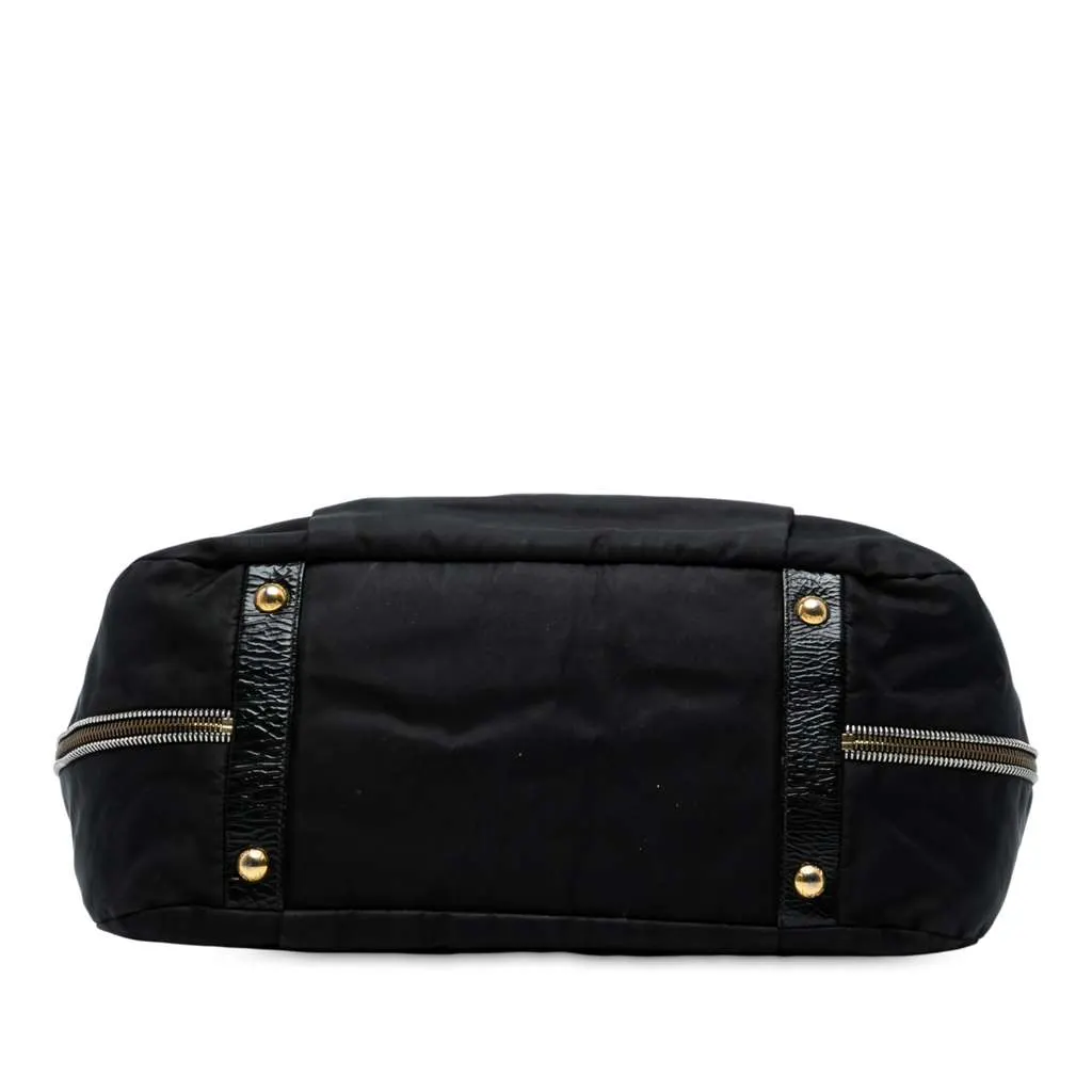 Prada Naplak Trimmed Tessuto Side Zip Tote Black Good - Inside View