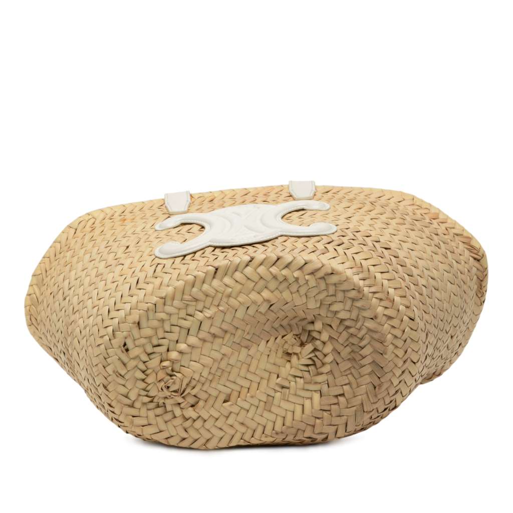 Celine Small Raffia Cuir Triomphe Classic Panier Tote - Image 6