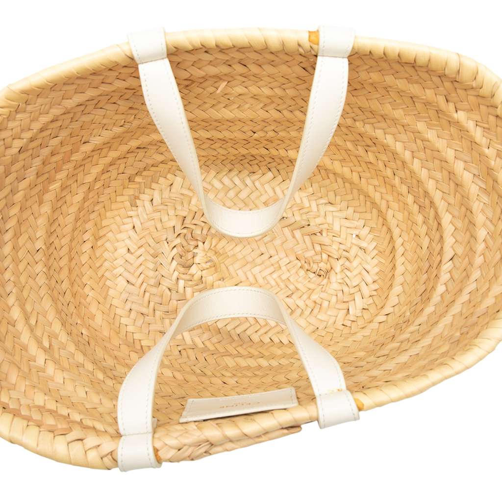 Celine Small Raffia Cuir Triomphe Classic Panier Tote - 4