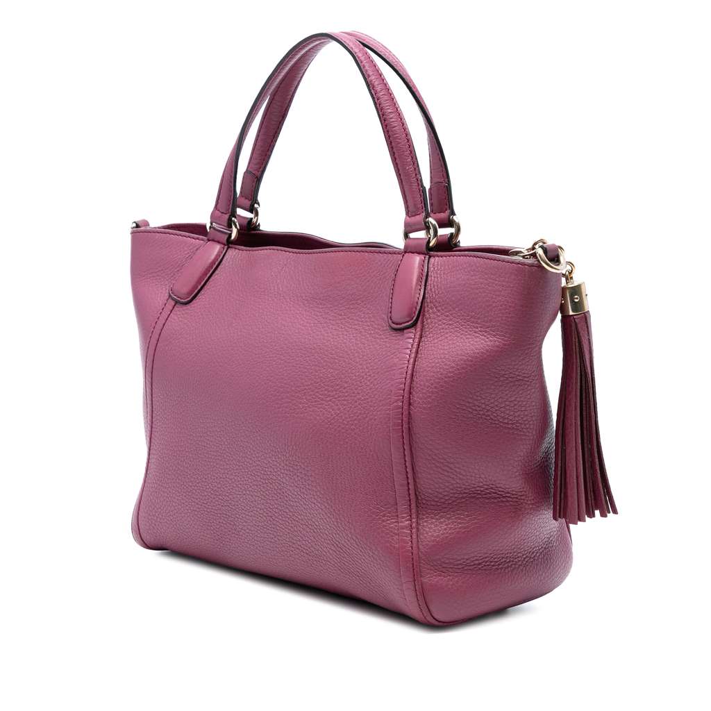 Gucci Small Pebbled Leather Soho Cellarius Satchel - Back view