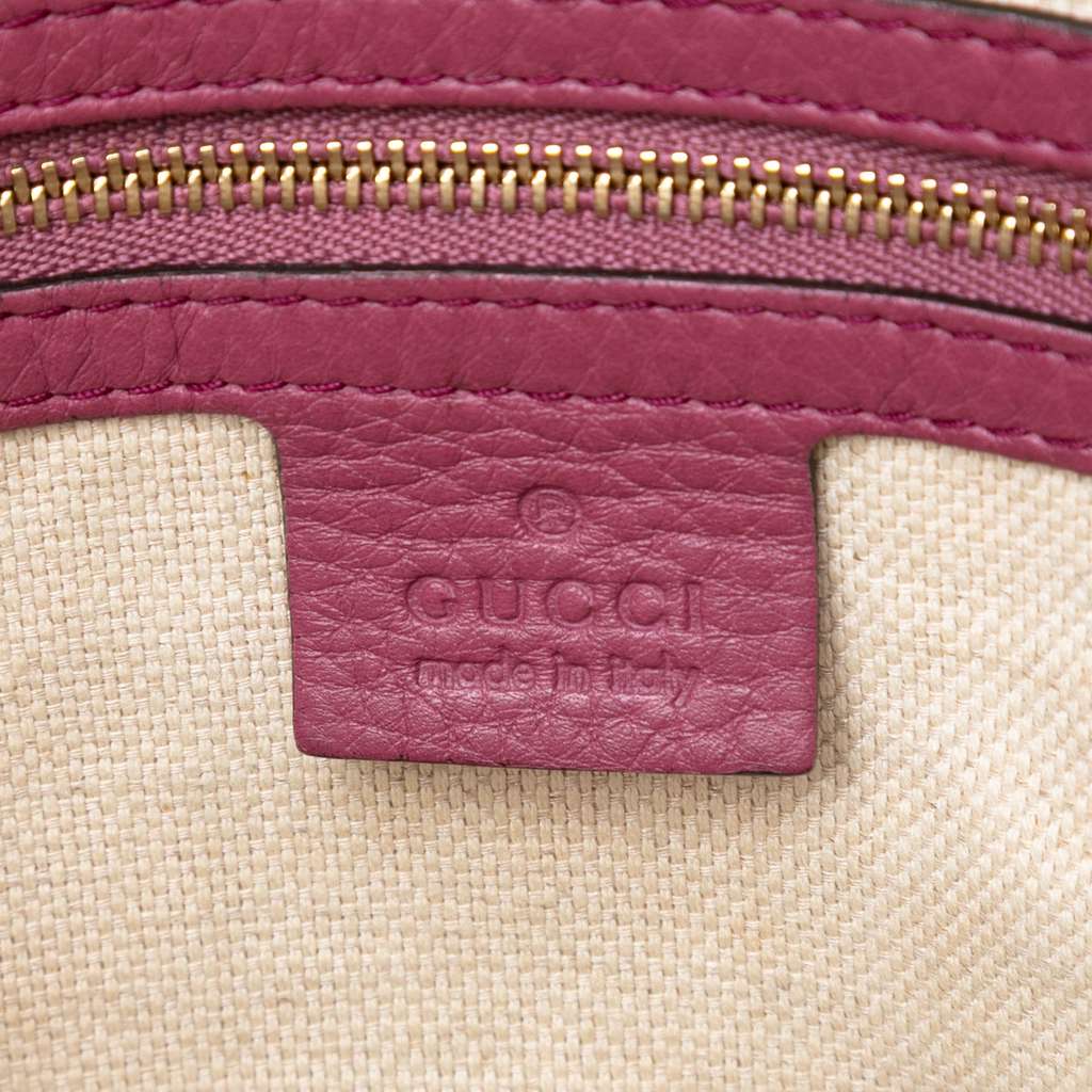 Gucci Small Pebbled Leather Soho Cellarius Satchel - Side view