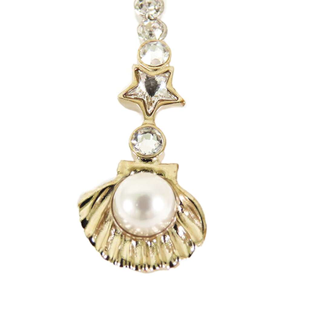 Chanel Gold Plated Rhinestone Embellished Ribbon Marine Brooch - 4