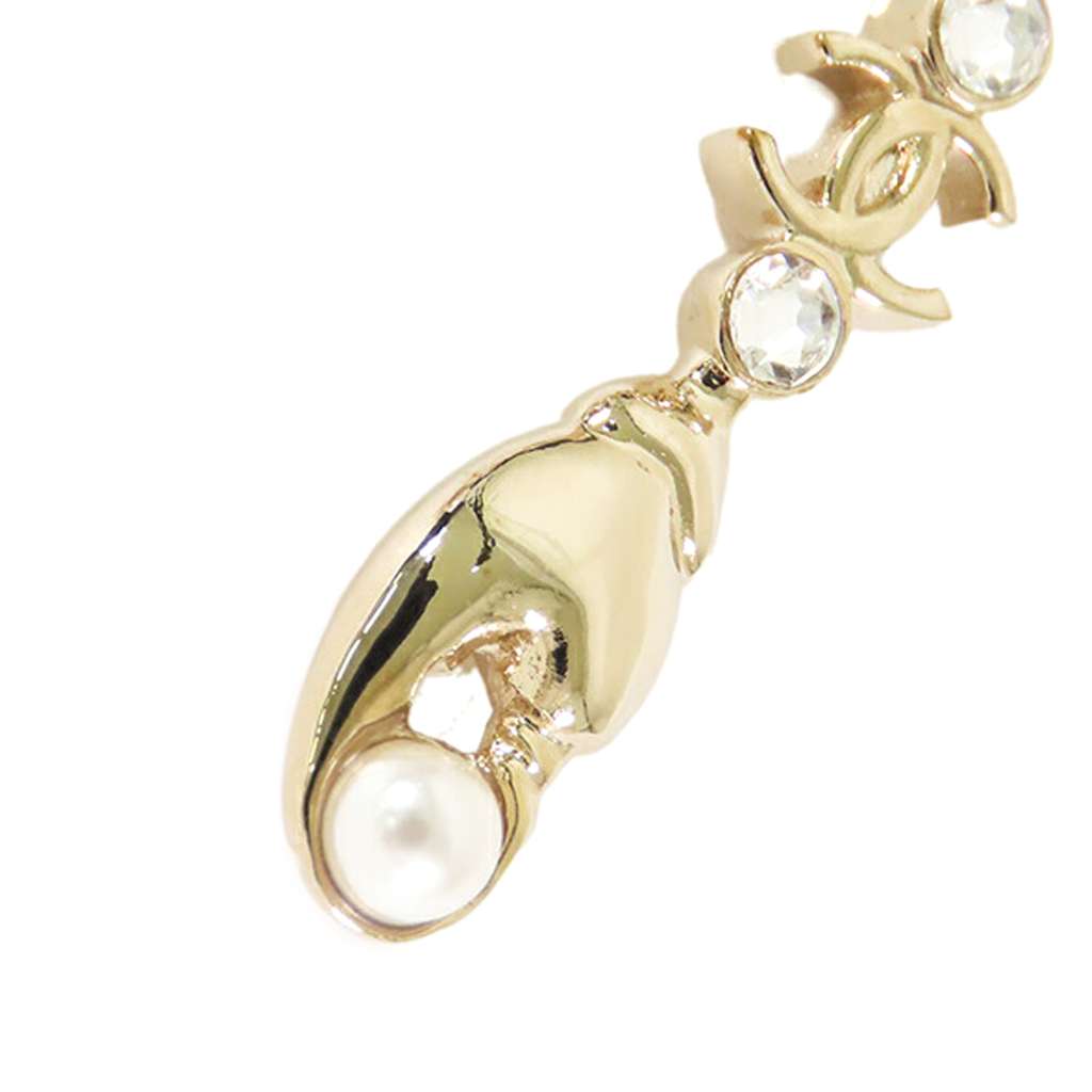 Chanel Gold Plated Rhinestone Embellished Ribbon Marine Brooch - Side view