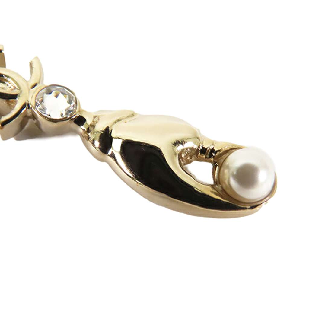 Chanel Gold Plated Rhinestone Embellished Ribbon Marine Brooch - Detail 2