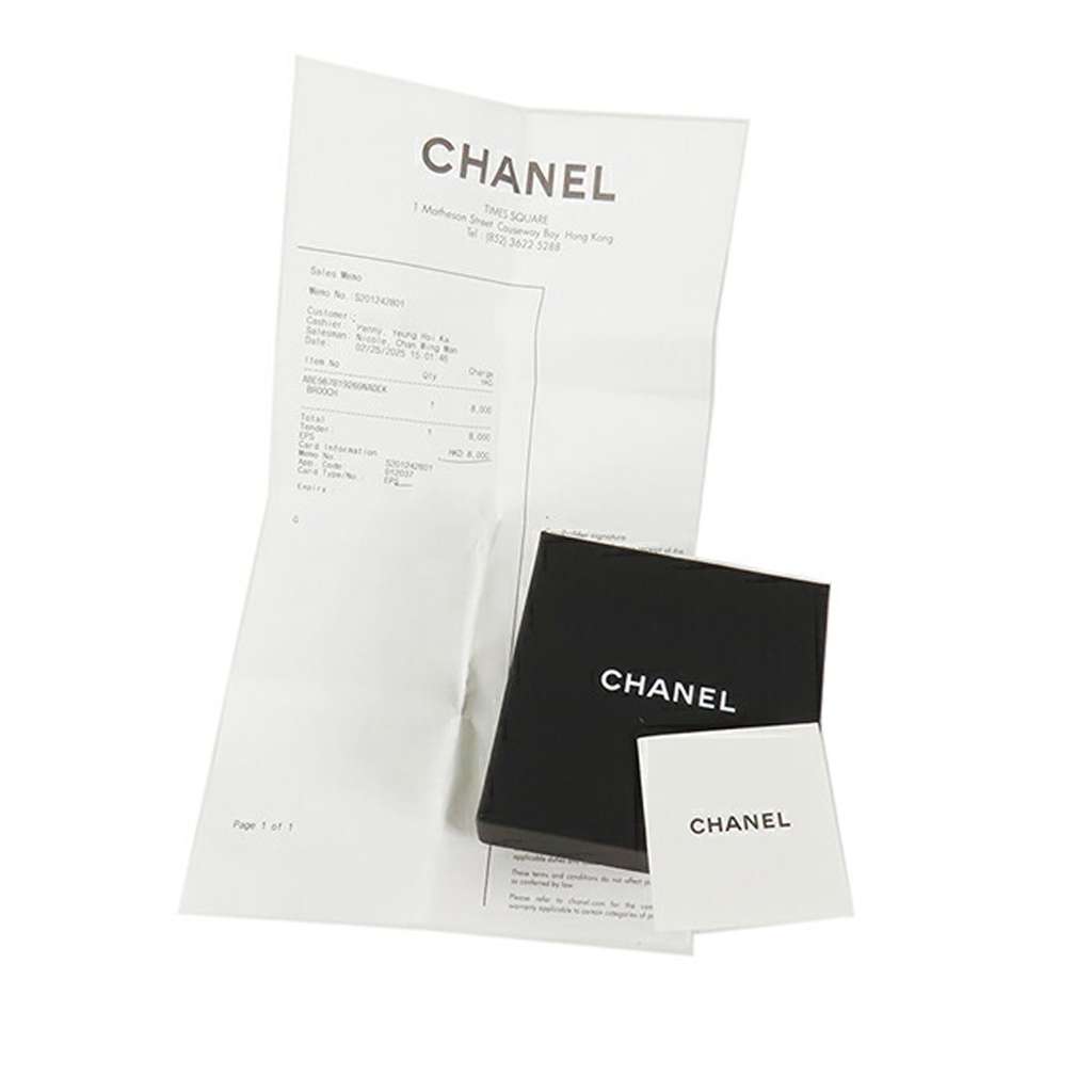 Chanel Gold Plated Rhinestone Embellished Ribbon Marine Brooch - Image 11