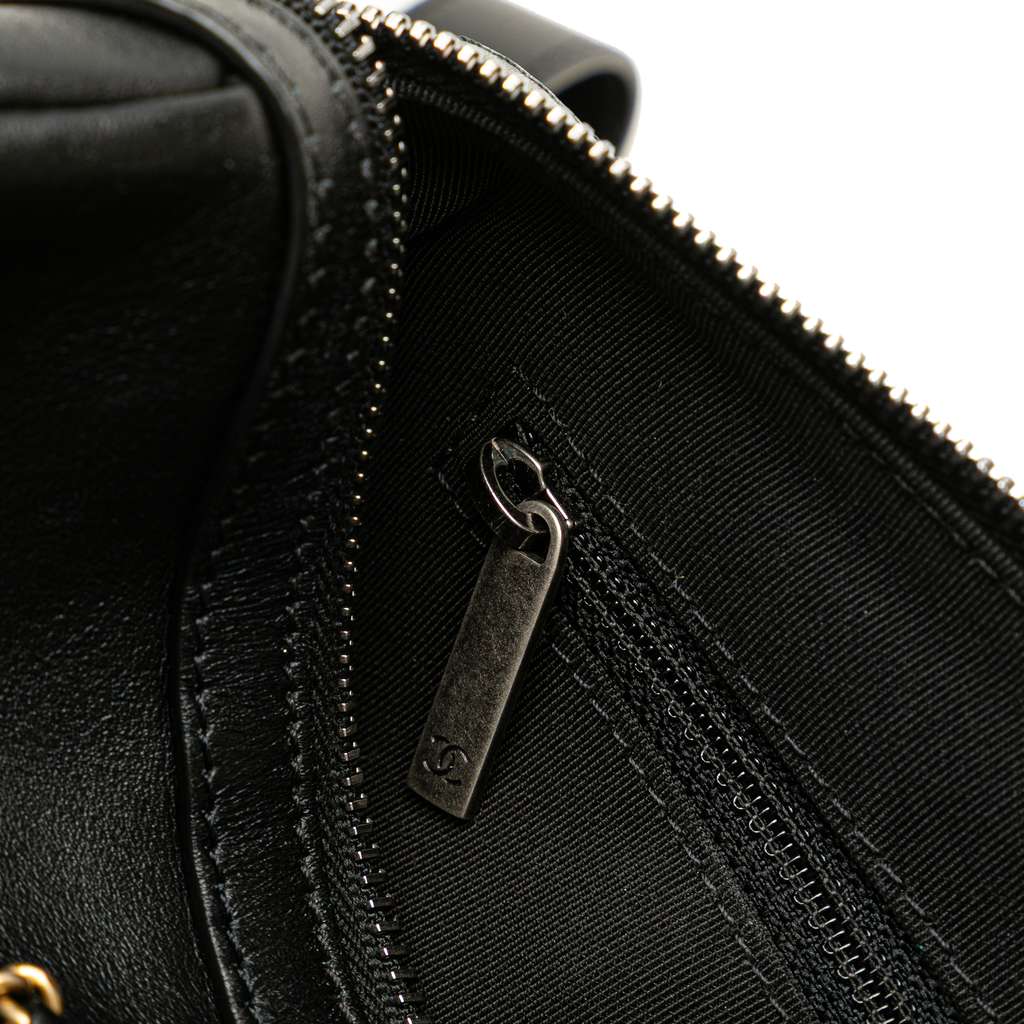Chanel Calfskin Signature Chain Signe Bowling Bag - Detail 2
