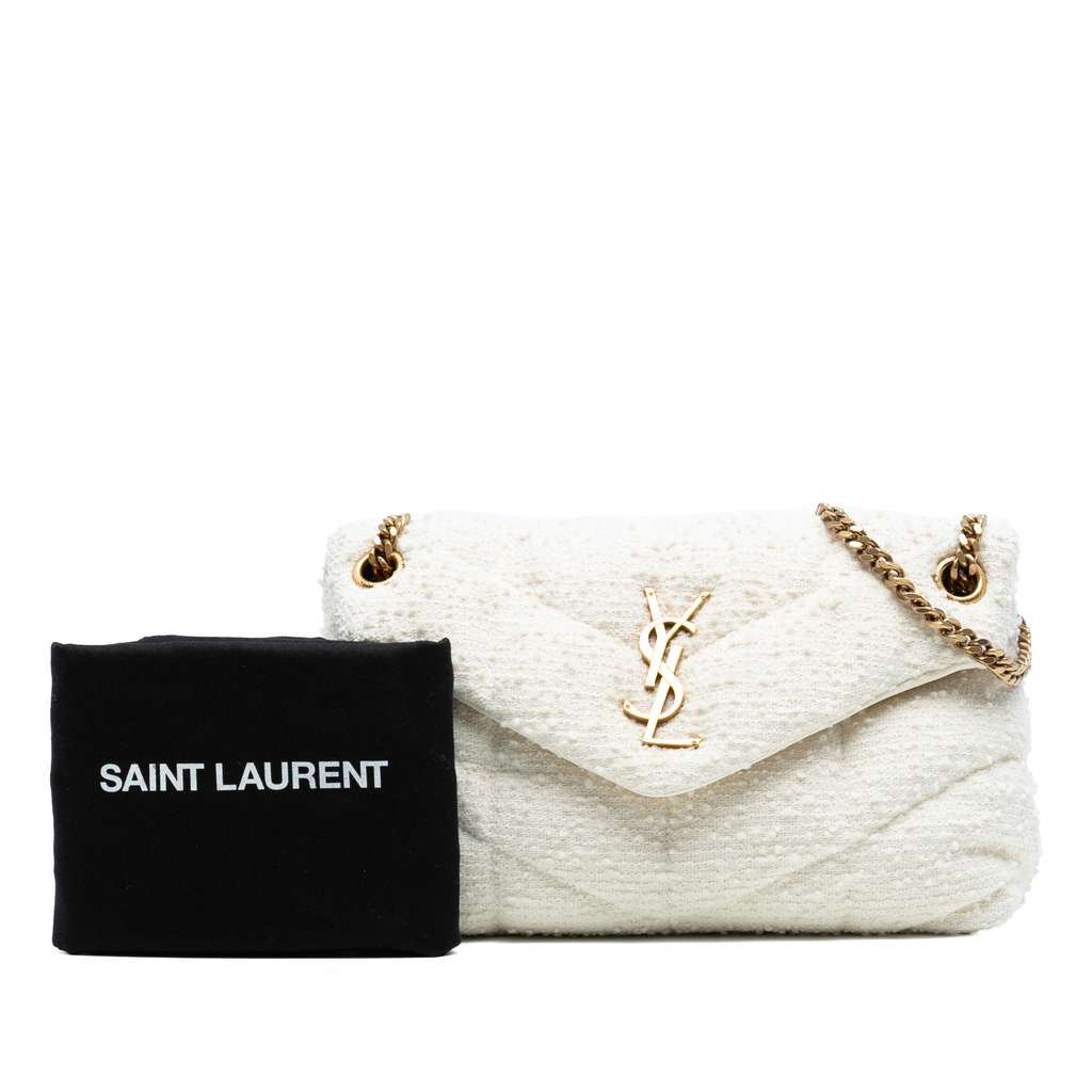 Saint Laurent Small Boucle Tweed Loulou Puffer Shoulder Bag - Image 10