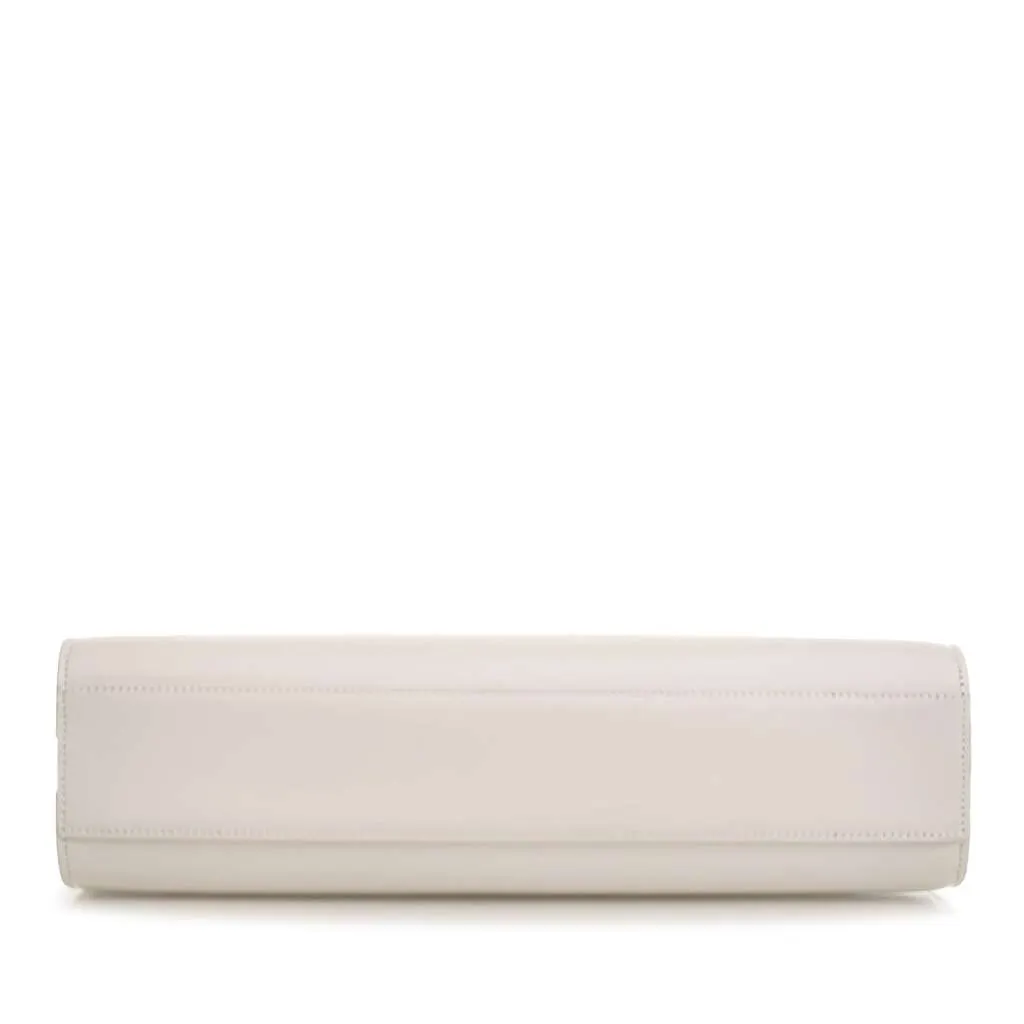Saint Laurent Medium Leather Manhattan Shoulder Bag White Leather Good - Inside View