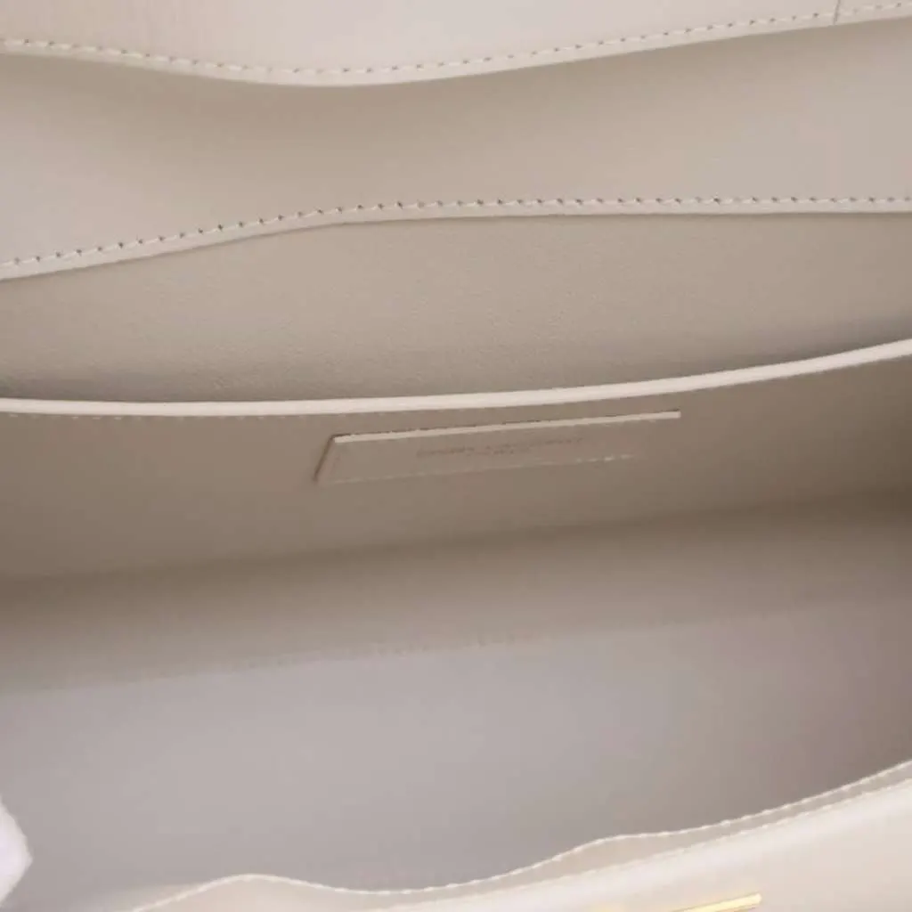 Saint Laurent Medium Leather Manhattan Shoulder Bag White Leather Good - Box View