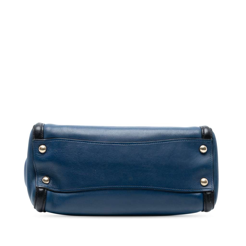 Prada Bicolor Saffiano Trimmed City Calf Double Zip Satchel - Image 6