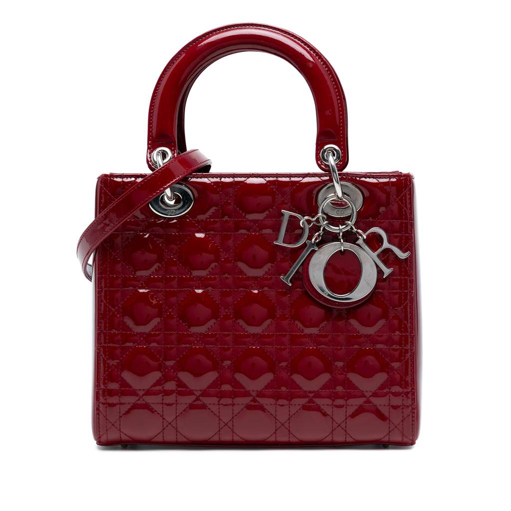 Dior Medium Patent Cannage Lady Dior