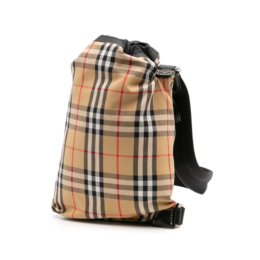 Burberry Small House Check Canvas Sailing Sling Bag - Back view