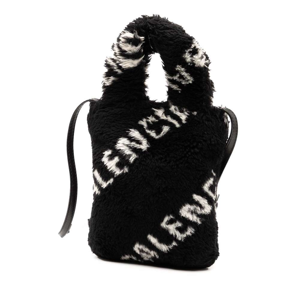 Balenciaga Faux Fur Logo Everyday Phone Holder - Back view