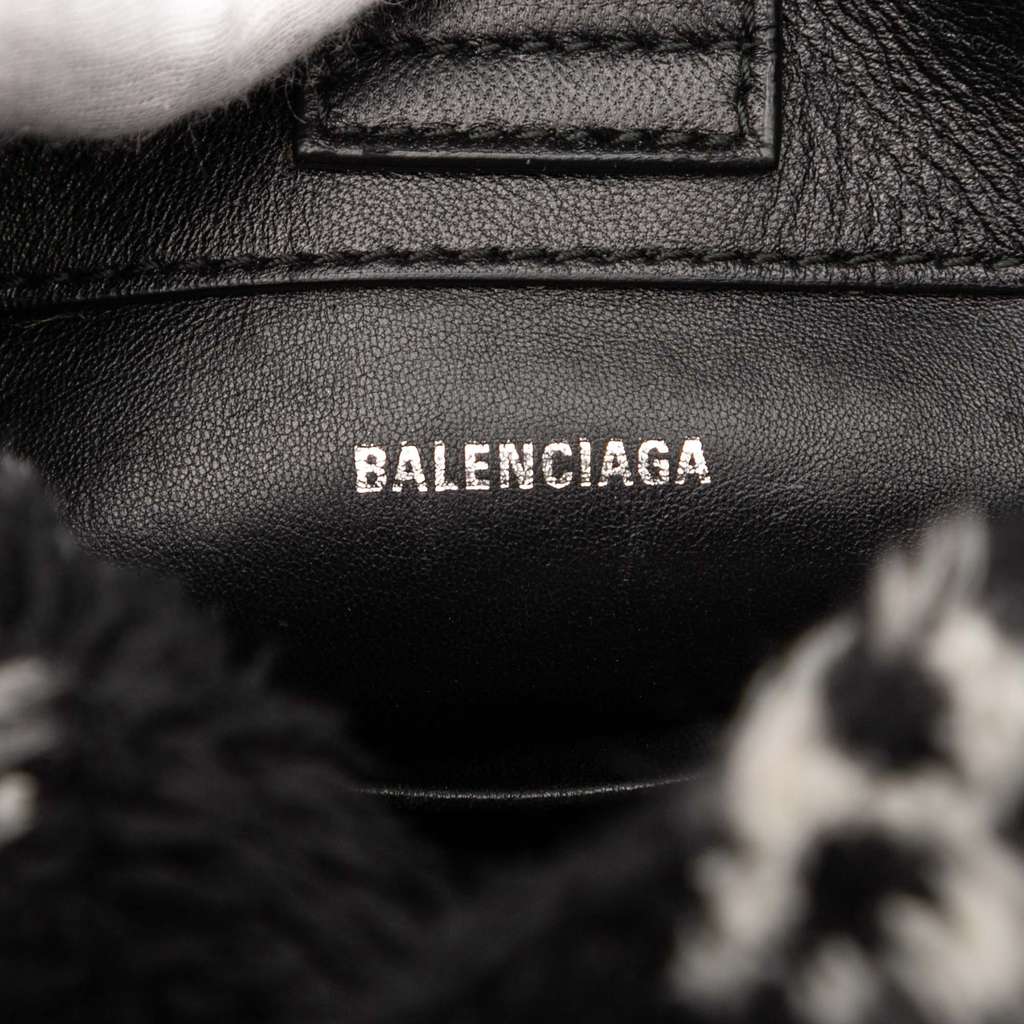 Balenciaga Faux Fur Logo Everyday Phone Holder - Side view