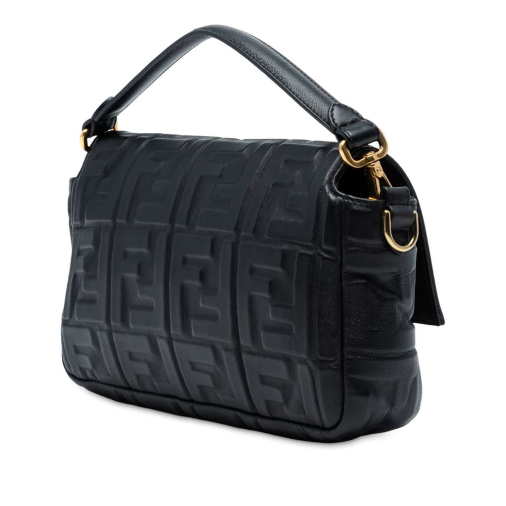 Fendi Zucca Embossed Leather Baguette Satchel - Back view