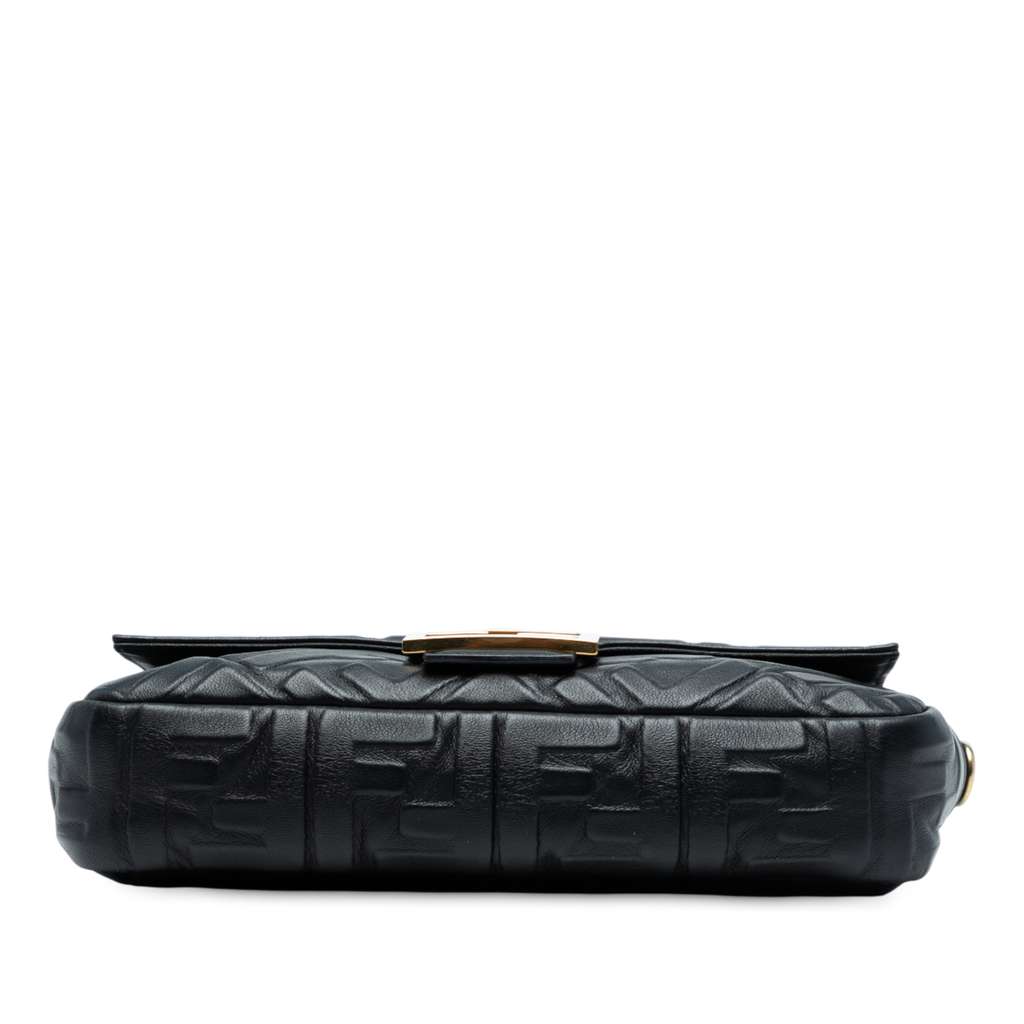 Fendi Zucca Embossed Leather Baguette Satchel - Image 6