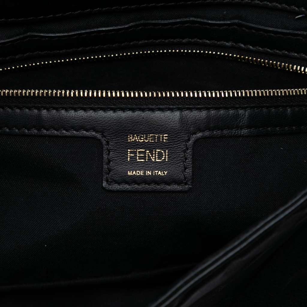 Fendi Zucca Embossed Leather Baguette Satchel - Side view