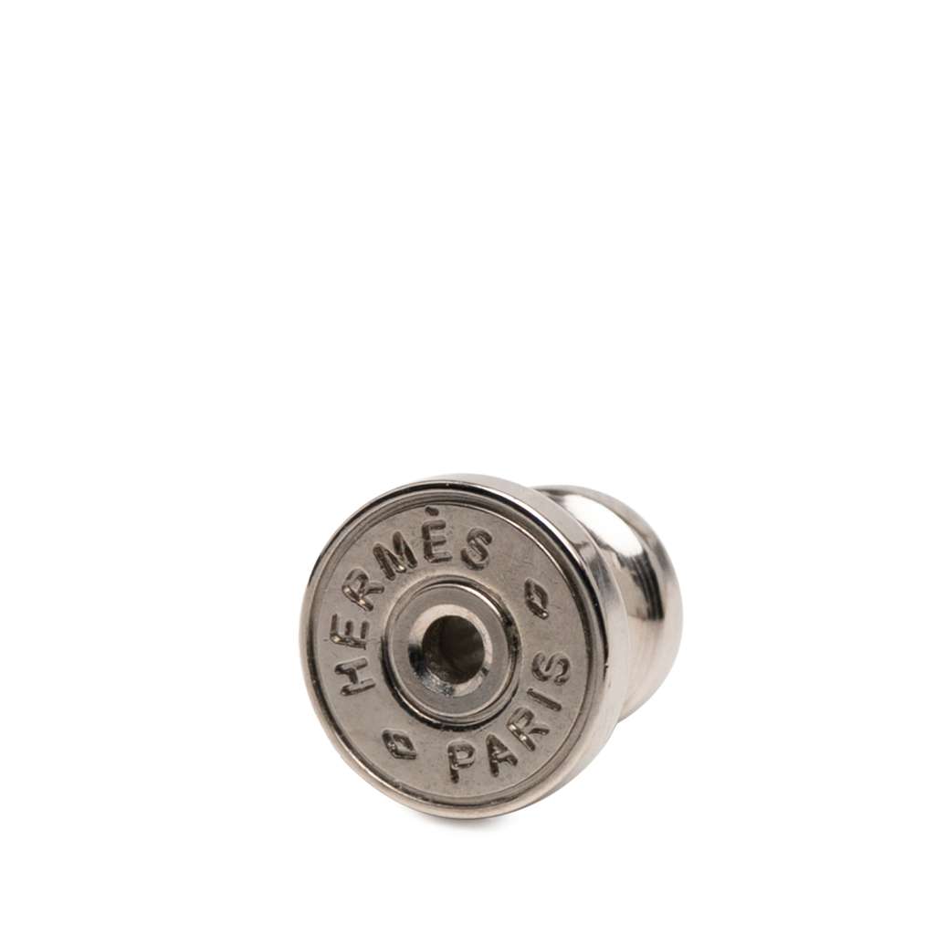 Hermès Palladium Plated and Swift Virevolte Push Back Earrings GM - Image 6