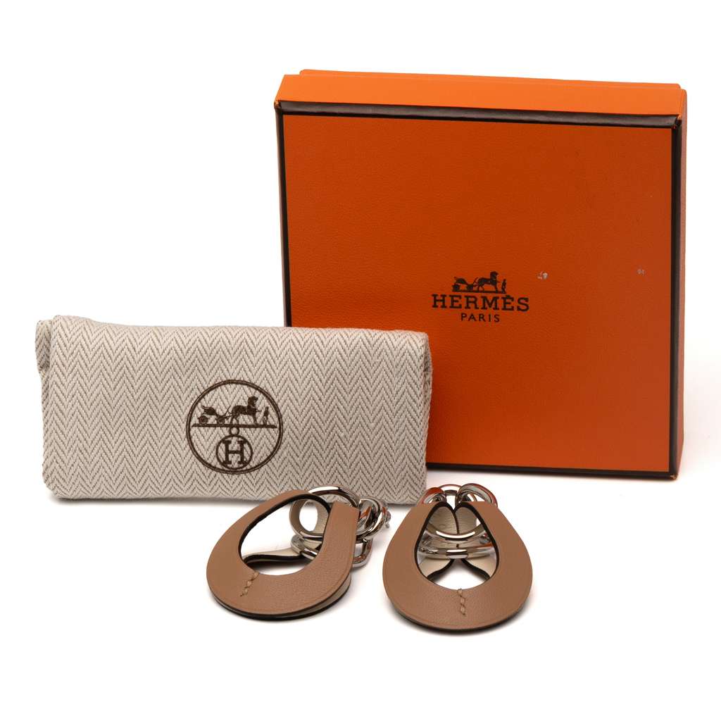 Hermès Palladium Plated and Swift Virevolte Push Back Earrings GM - Detail 2