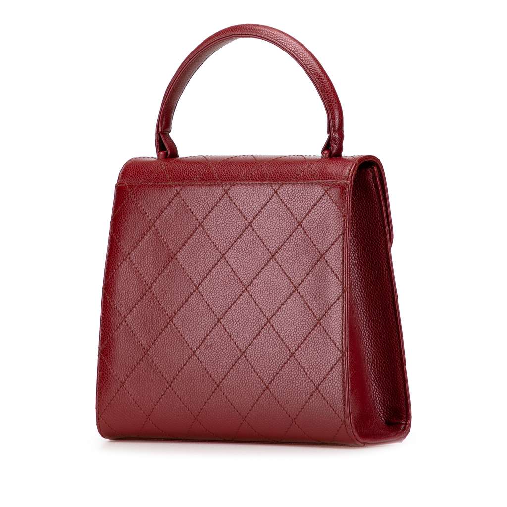 Chanel Reissue 2.55 Quilted Caviar Top Handle Flap - Back view