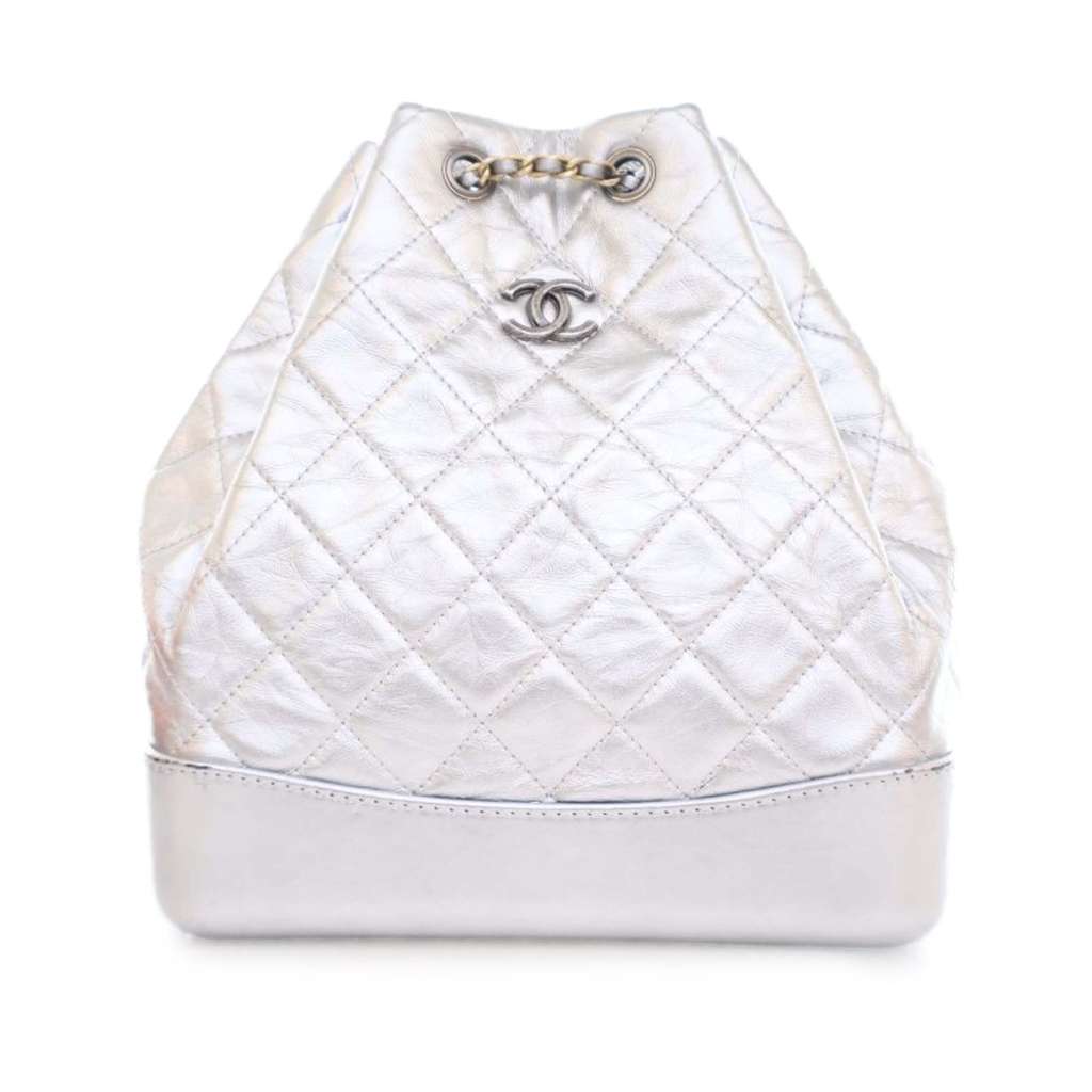 Chanel Crumpled Metallic Calfskin Gabrielle Backpack