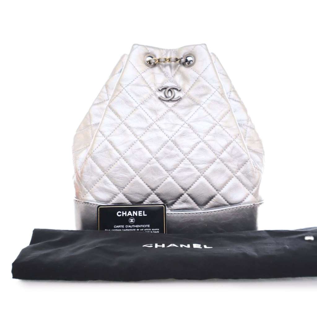 Chanel Crumpled Metallic Calfskin Gabrielle Backpack - Image 17