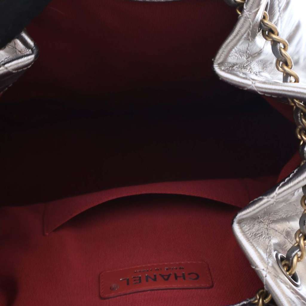 Chanel Crumpled Metallic Calfskin Gabrielle Backpack - Image 11