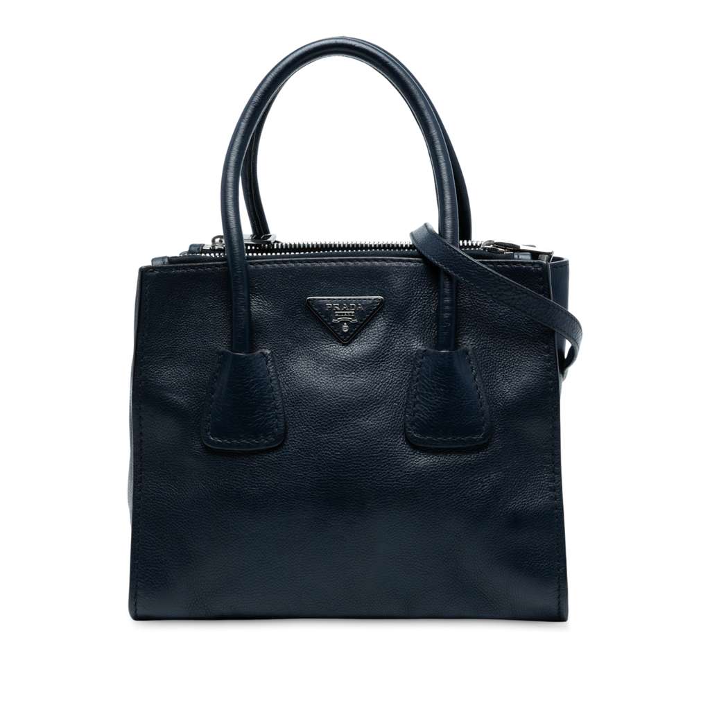 Prada Small Glace Calf Twin Pocket Satchel