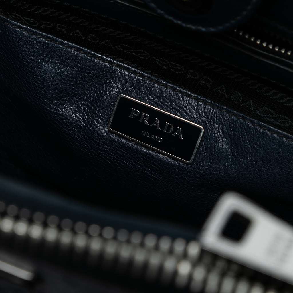 Prada Small Glace Calf Twin Pocket Satchel - Side view