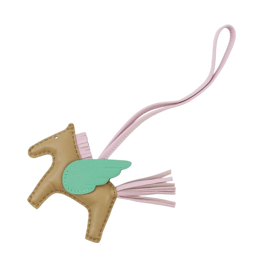 Hermès Milo Lambskin and Swift Rodeo Pegase Bag Charm PM