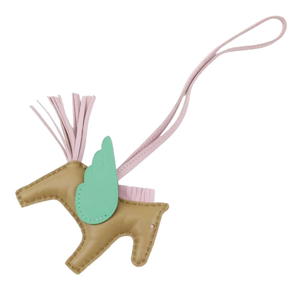 Hermès Milo Lambskin and Swift Rodeo Pegase Bag Charm PM - Back view