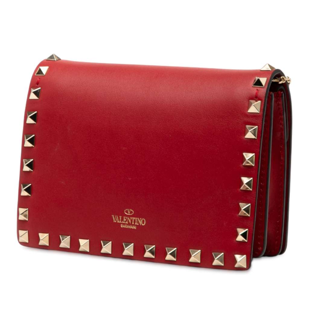 Valentino Leather Rockstud Chain Pouch - Back view