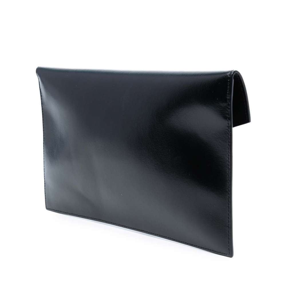 Saint Laurent Smooth Shiny Calfskin Monogram Uptown Pouch - Back view